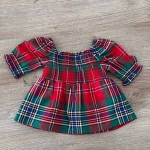 Janie and Jack Red and Green Plaid Blouse / Dress